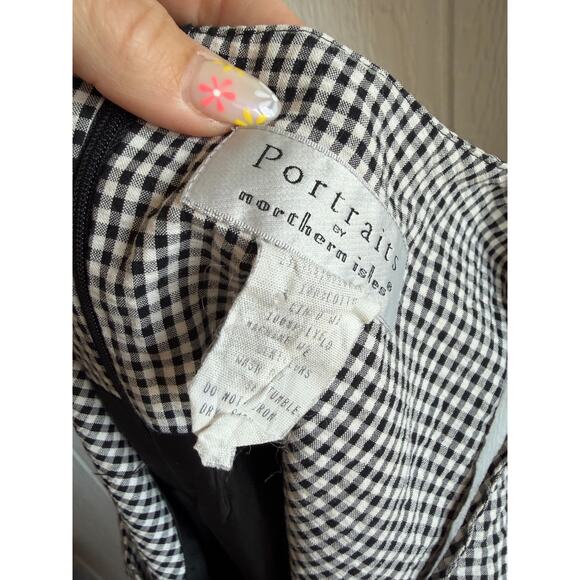 Vintage 90s American Dress Black White Gingham Sleeveless Shift Dress Women 6 - Picture 6 of 6
